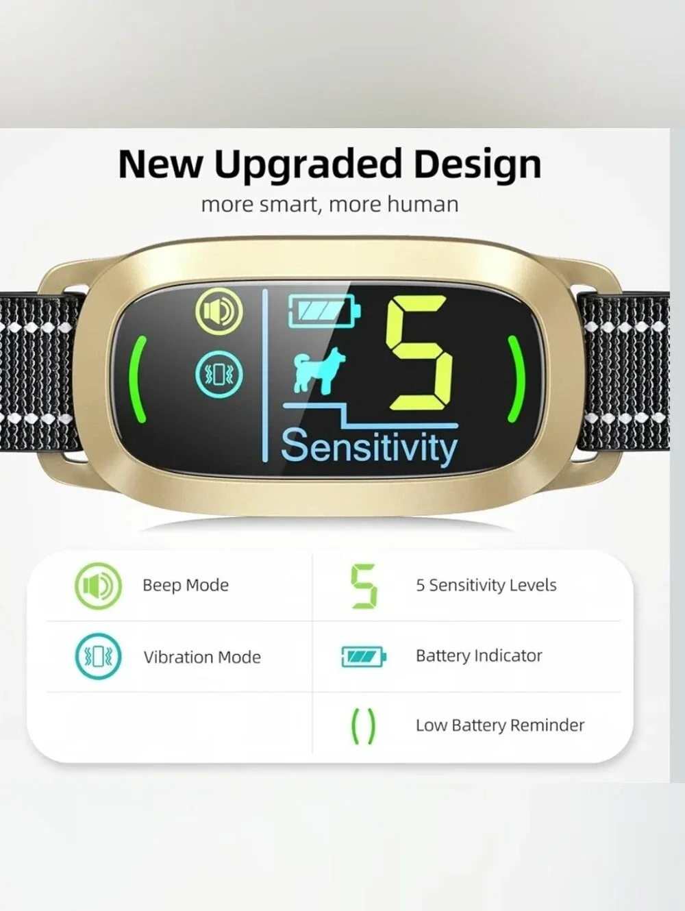 FAFAFROG Rechargeable Smart Dog Bark Training Collar with 5 Sensitivity Levels